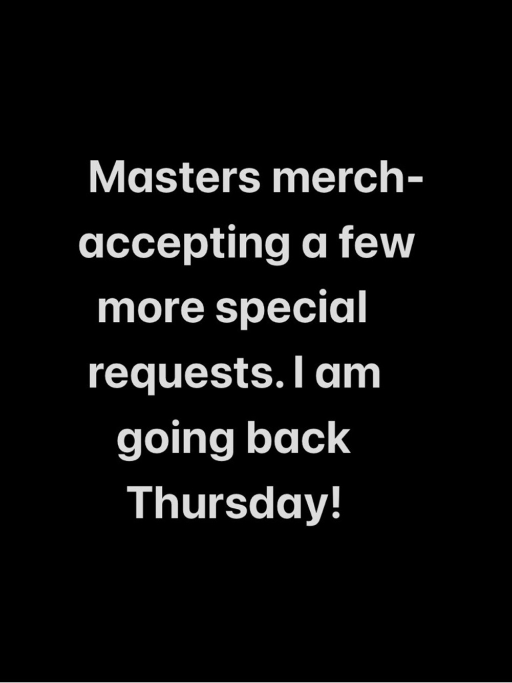 Masters Black Graphic Text Tee with White Print